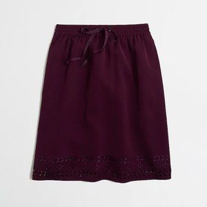 Jcrew Lazer Cut Purple Drawstring Skirt